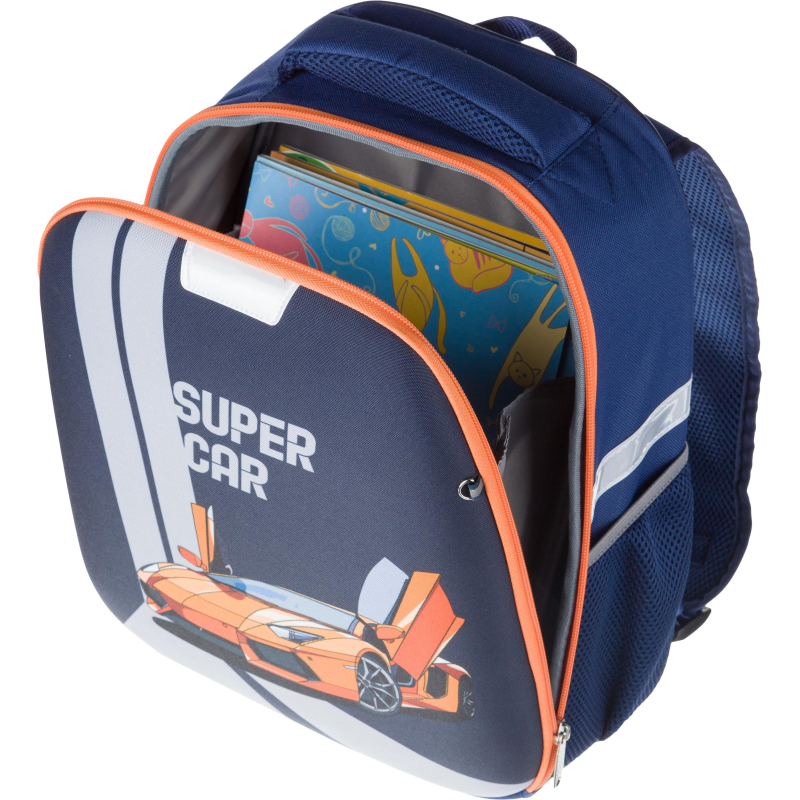 

Ранец №1School Light Super car 1 отд, Синий