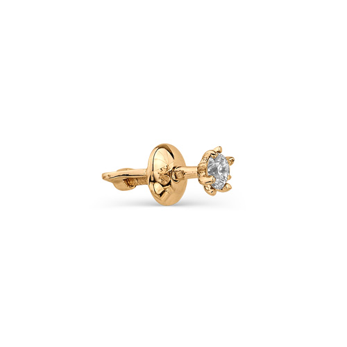 

Серьги-пусеты из красного золота с бриллиантом АЛЬКОР 21169-100, 21169-100