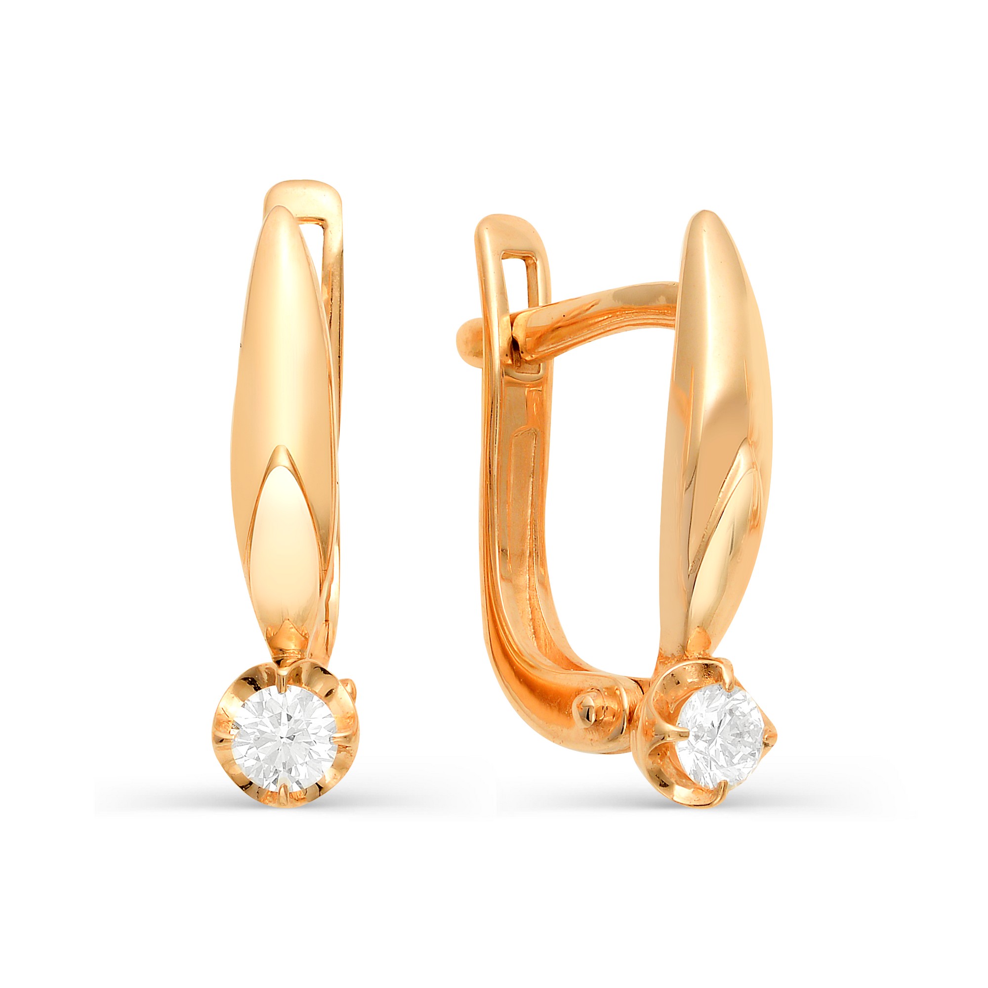 

Серьги из красного золота с бриллиантом АЛЬКОР 21706-100, 21706-100