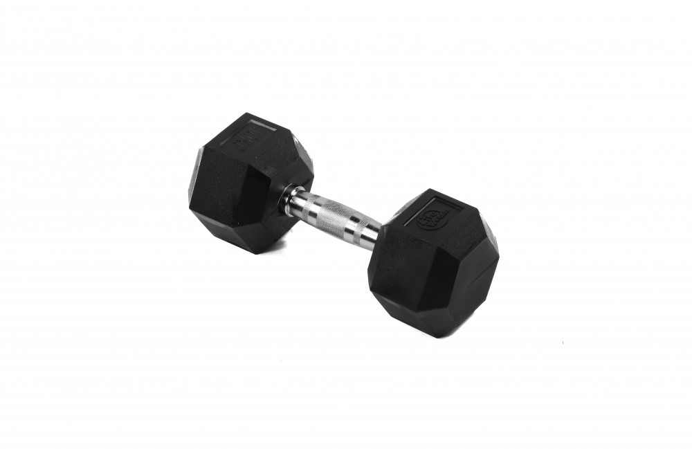 Неразборная гантель обрезиненная Lite Weights 3185LW 1 x 9 кг, черный