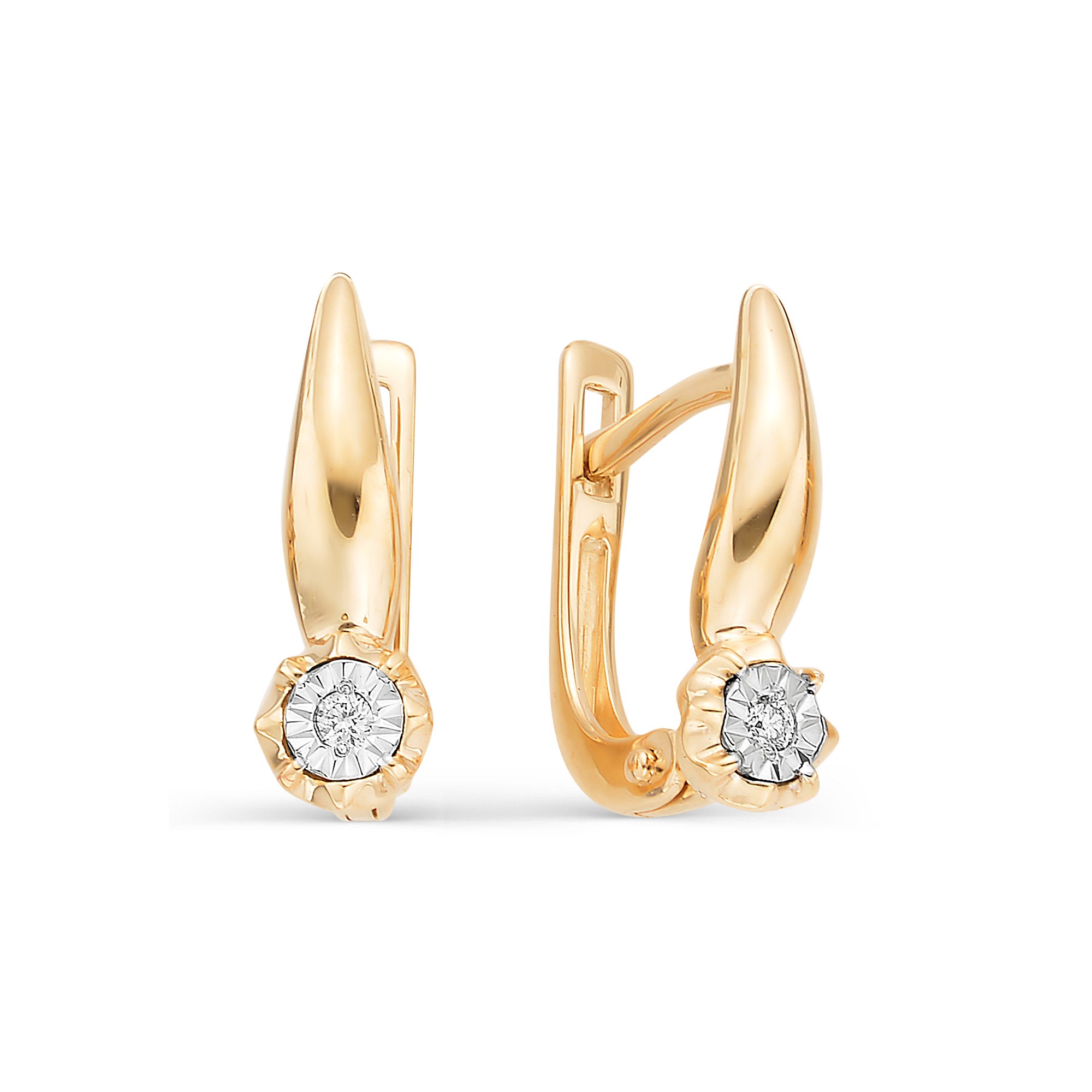 

Серьги из красного золота с бриллиантом АЛЬКОР 21965-100, 21965-100