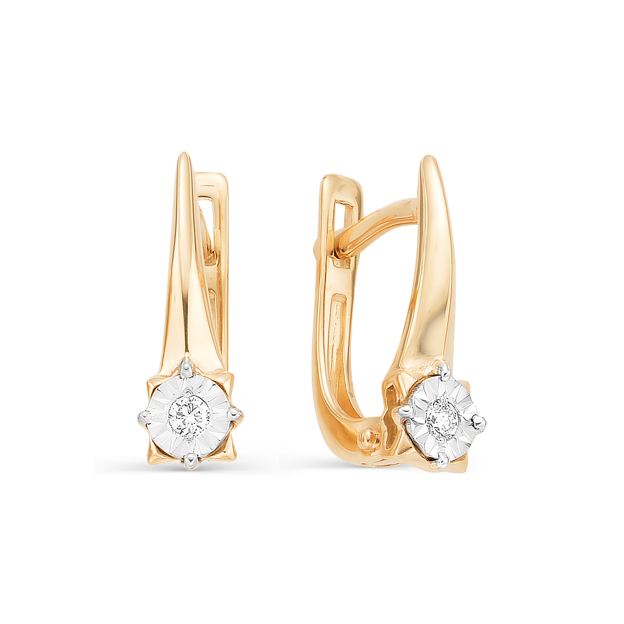 

Серьги из красного золота с бриллиантом АЛЬКОР 21969-100, 21969-100