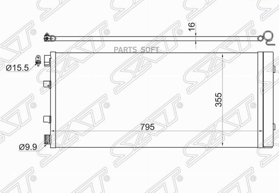

Радиатор кондиционера renault master/opel movano/nissan nv400 10- SAT STRNM23940