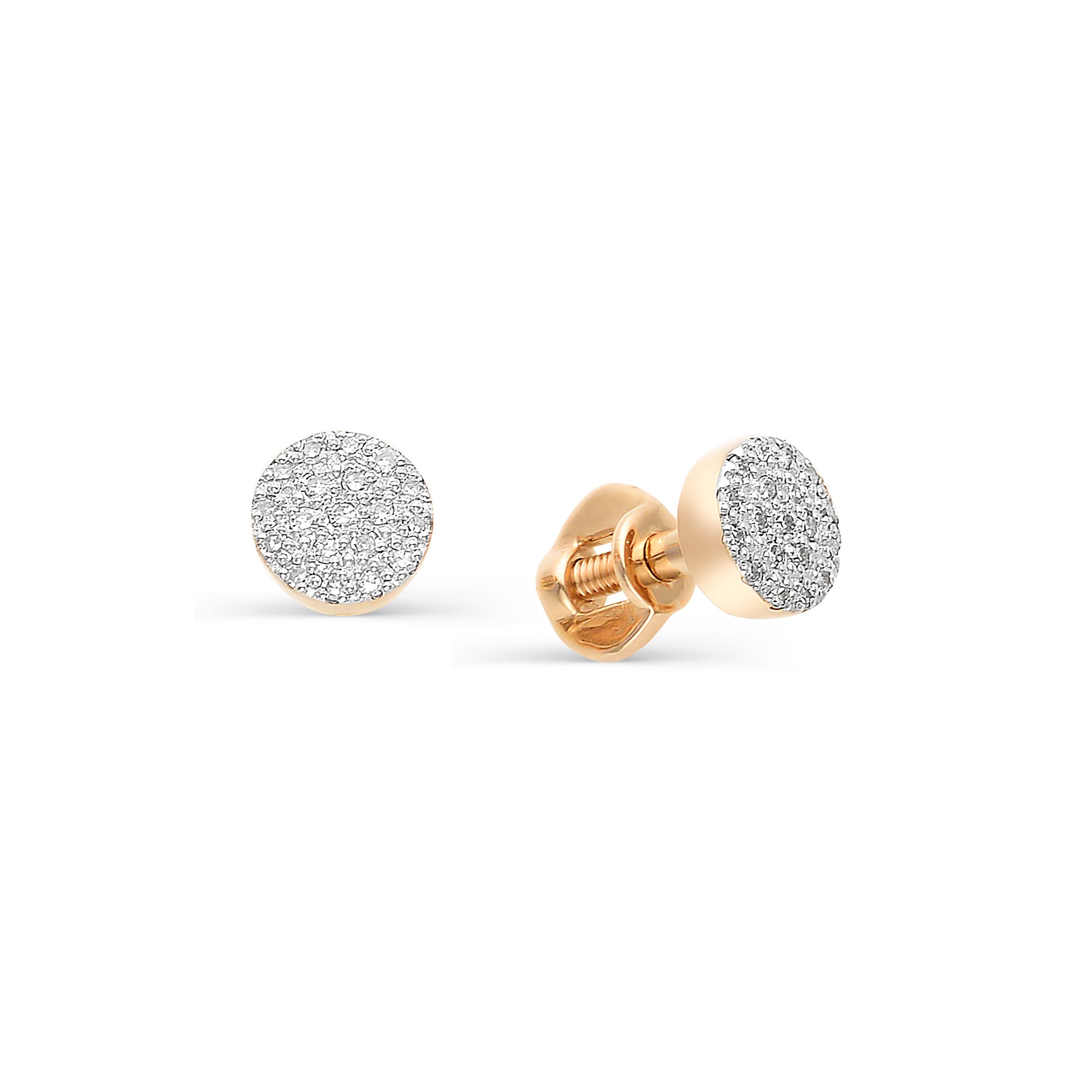 

Серьги-пусеты из красного золота с бриллиантом АЛЬКОР 22264-100, 22264-100