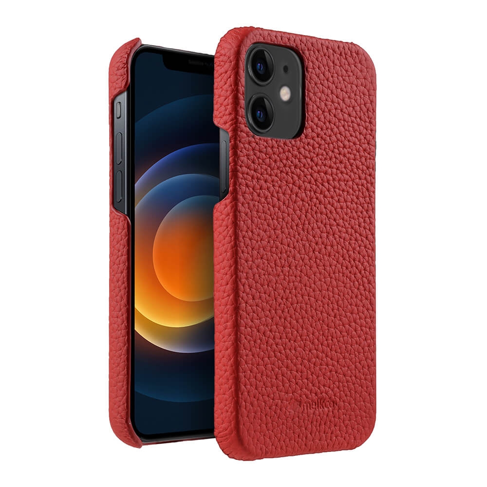 фото Кожаный чехол накладка melkco для apple iphone 12 / 12 pro (6.1") - snap cover, красный