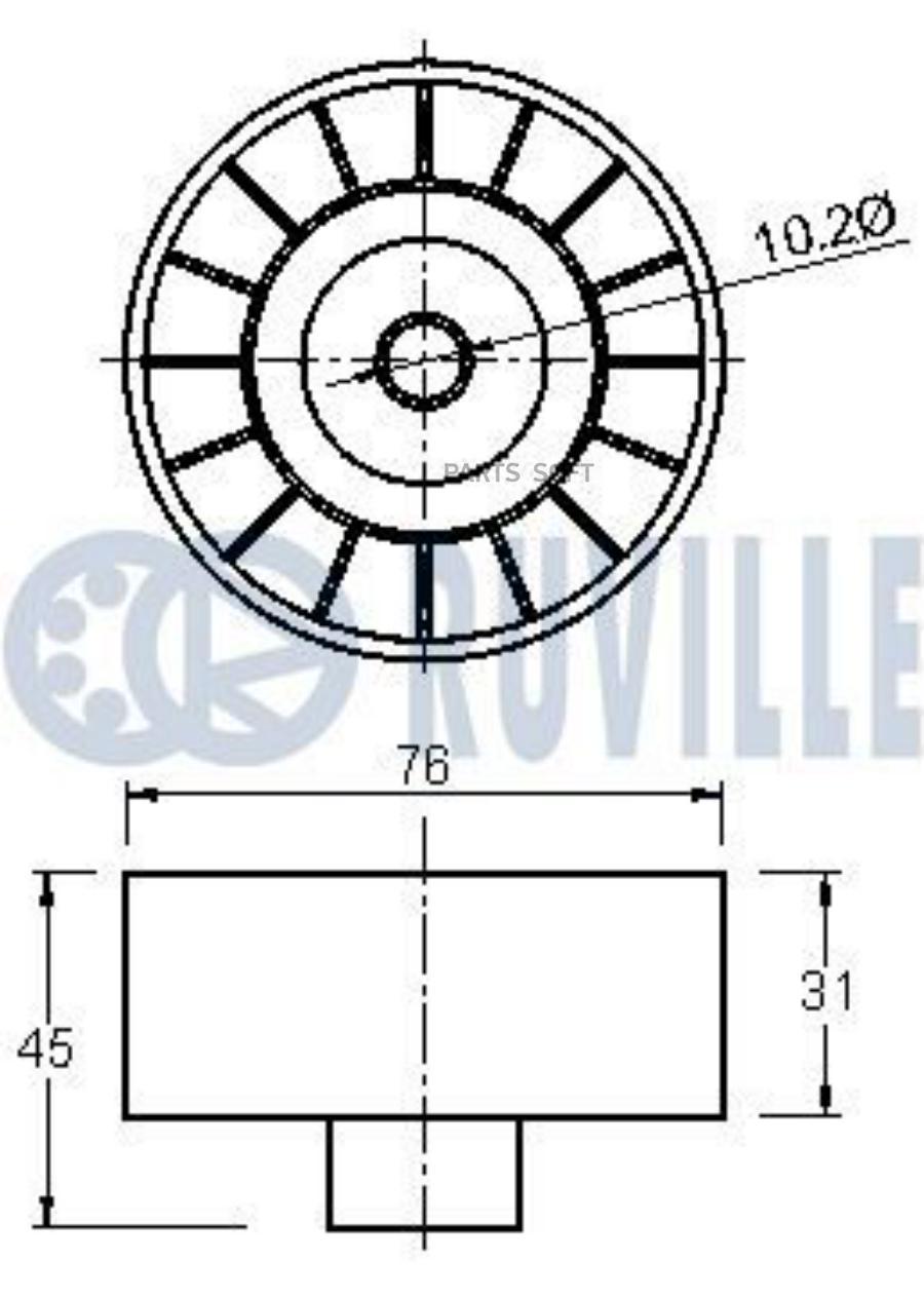 

Ролик Руч.Ремня Ford 2.4/3.2Tdci 2006 = 1Шт Ruville 542186