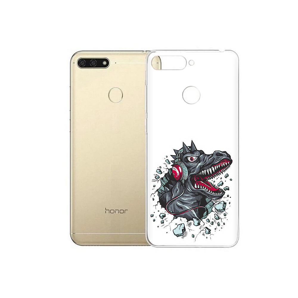 

Чехол MyPads Tocco для Huawei 7C Нарисованный динозавр в наушниках (PT111175.61.124), Прозрачный, Tocco