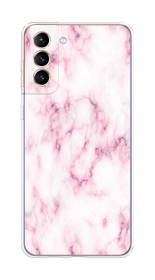 

Чехол на Samsung Galaxy S21 Plus "Мрамор с розовым", Белый;розовый, 2102150-1