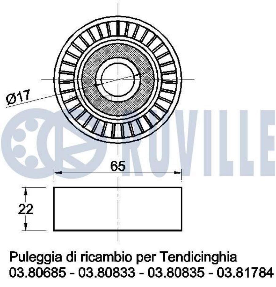 

Ролик Руч.Ремня Mercedes W168,W169,W245 1Шт Ruville 540870