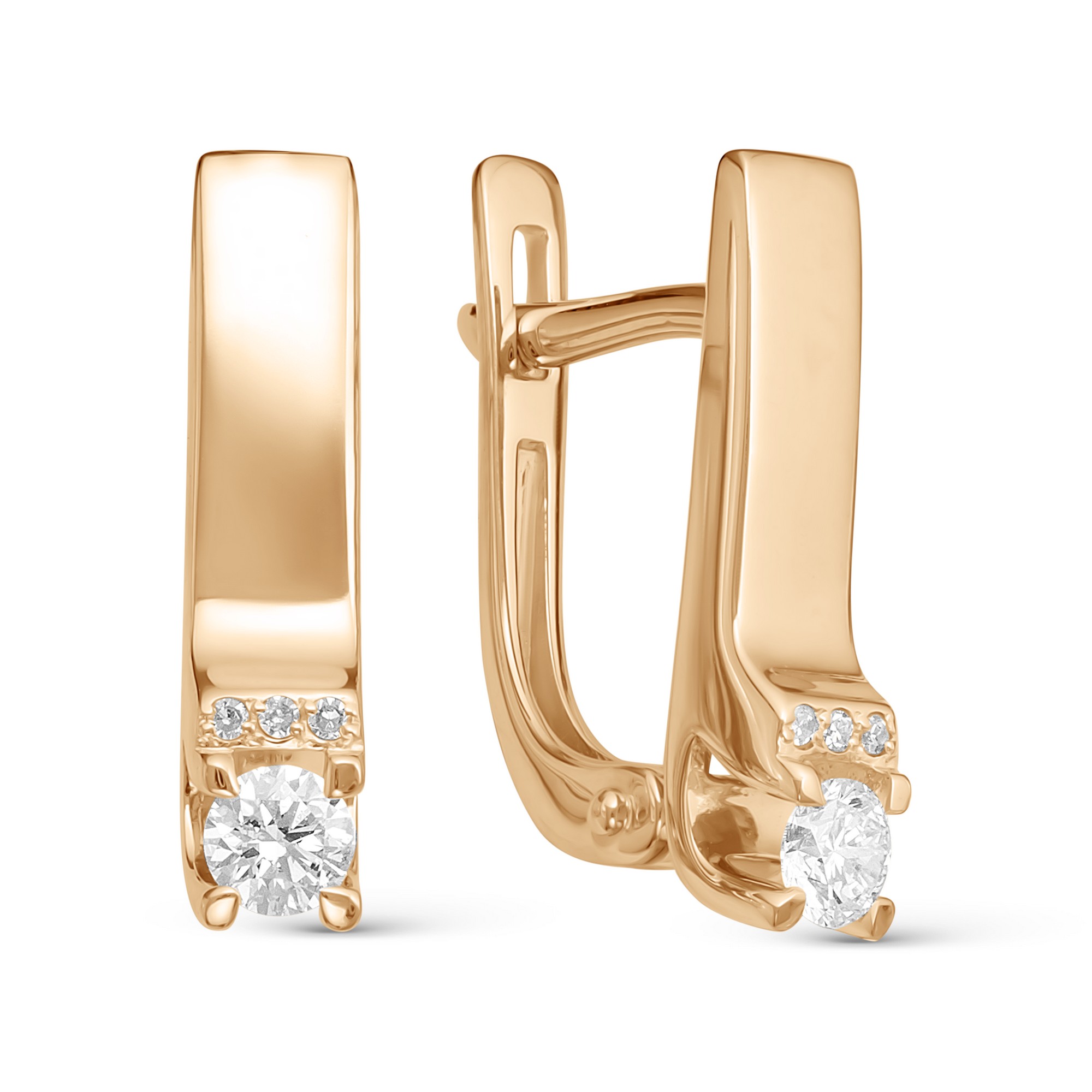 

Серьги из красного золота с бриллиантом АЛЬКОР 22702-100, 22702-100