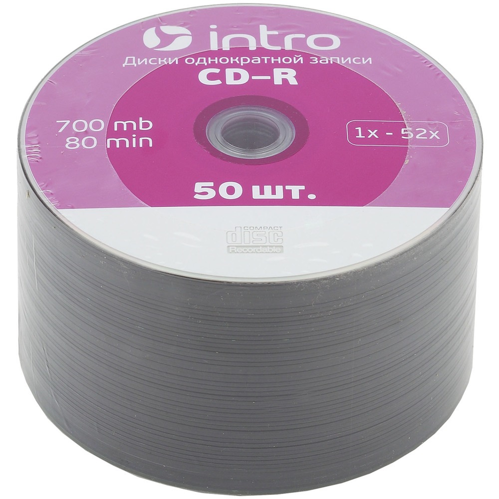 фото Диск intro cd-r 700mb, 52x shrink 50