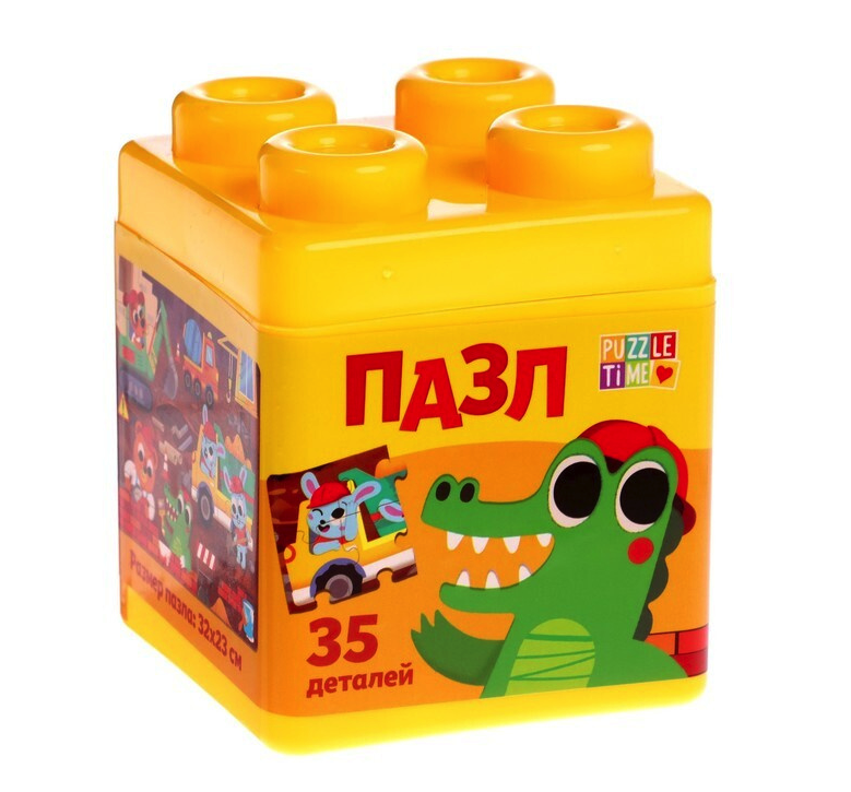 Puzzle Time в пластиковой упаковке Большая стройка 35 элементов