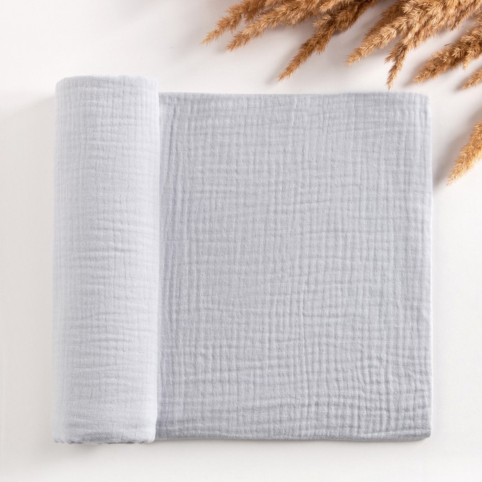 

Крошка Я Light gray 135х100 см, двухслойная, 100 % хлопок, Серый, Муслин-одиночка