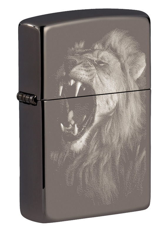 

Зажигалка ZIPPO Lion Design с покрытием Black Ice®, глянцевая, 38x13x57 мм