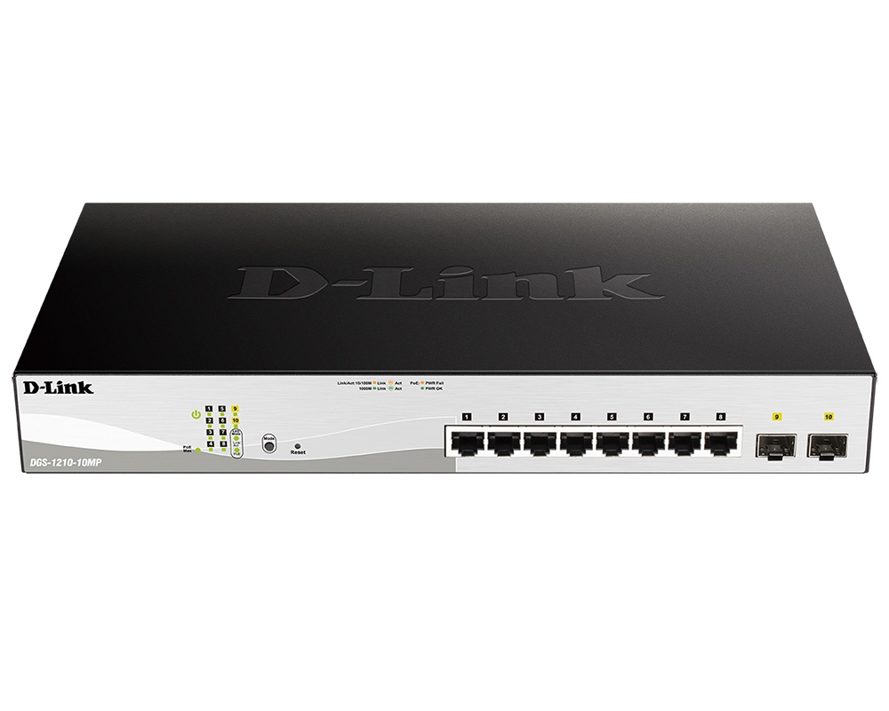 

Коммутатор D-Link SMB DGS-1210-10MP/FL DGS-1210-10MP/FL1A черный, DGS-1210-10MP/FL