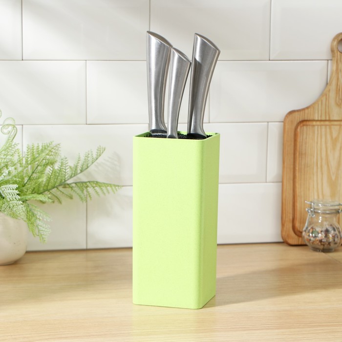 Подставка для ножей с наполнителем Нежность, 10x22 см, цвет зелёный