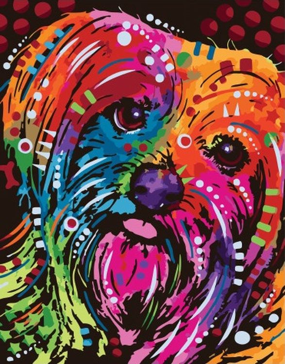 

Картина по номерам Paintboy (Premium) Красочная собачка, Красочная собачка