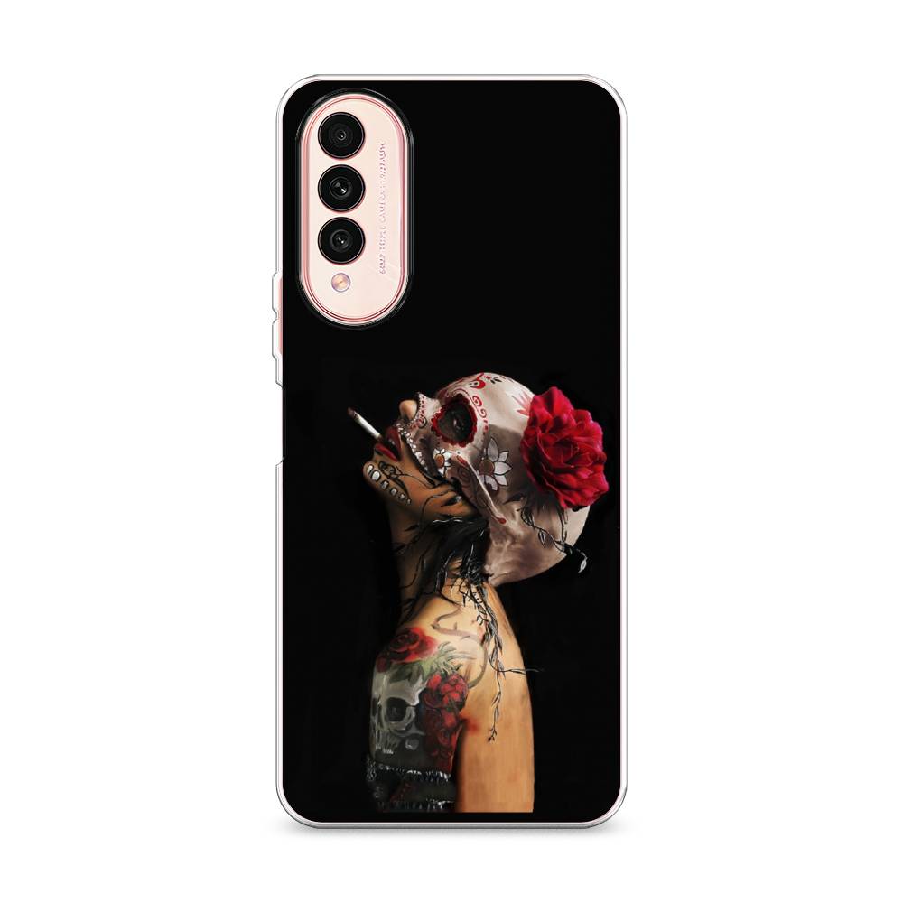 

Чехол Awog на Wiko T50 "Девушка с черепом", Разноцветный