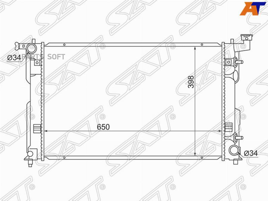

SAT Радиатор TOYOTA VISTA/ARDEO 1AZ/1ZZ/3S 98-03