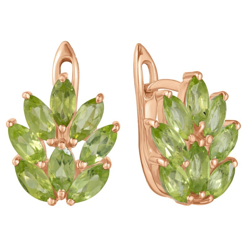 

Серьги из серебра с хризолитом LAZURIT-ONLINE 8144RG, 8144RG