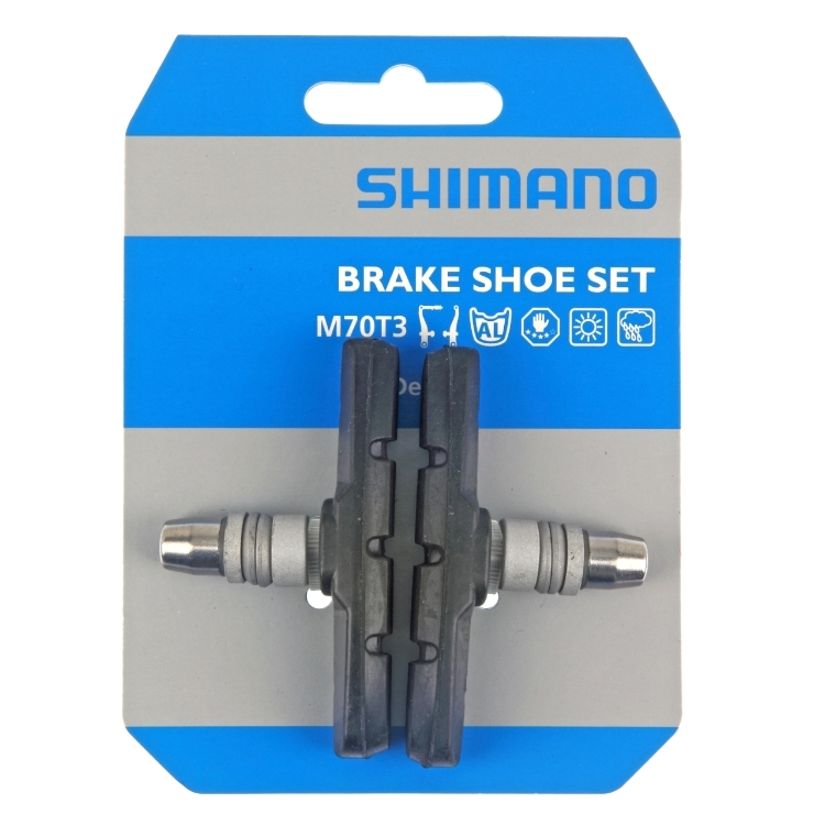 

Тормозные колодки Shimano для тормозов v-brake М70T3 Y8BM9810A, М70T3