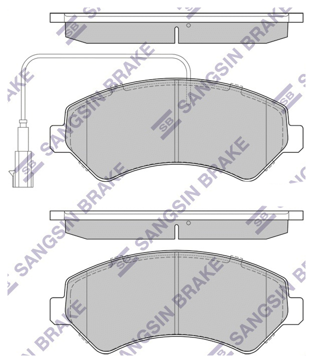 фото Колодки тормозные передние (2 датчика) citroen jumper iii (2006- ), fiat ducato v (2006- ) sangsin brake