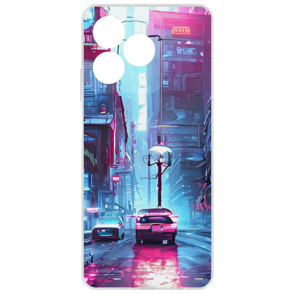 

Чехол-накладка Krutoff Clear Case Киберпанк Улица для Realme Note 50, Прозрачный
