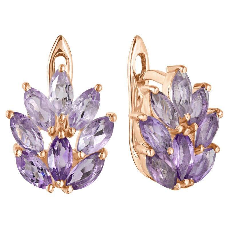 

Серьги из серебра с аметистом LAZURIT-ONLINE 8145RG, 8145RG
