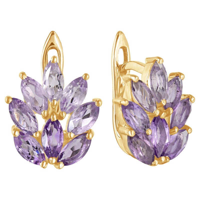 

Серьги из серебра с аметистом LAZURIT-ONLINE 8145YG, 8145YG