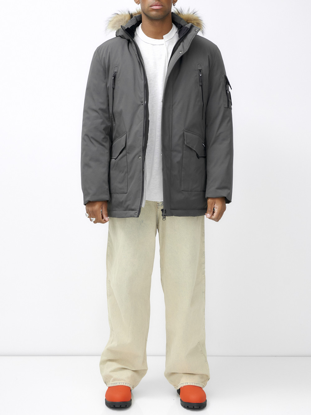 

Парка мужская NoBrand AD602_1 серая XXL, Серый, AD602_1