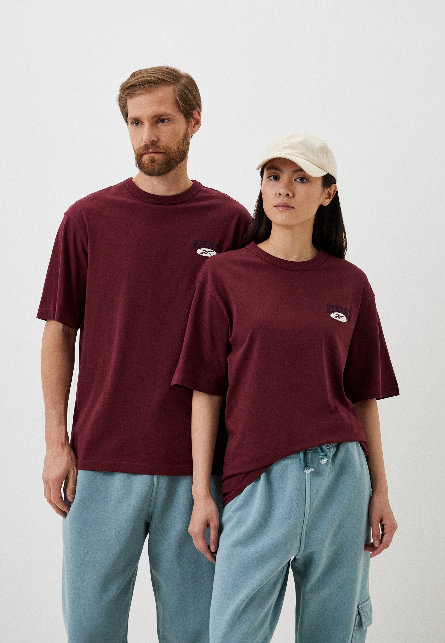 

Футболка мужская Reebok 100071347 бордовая L, Бордовый, 100071347