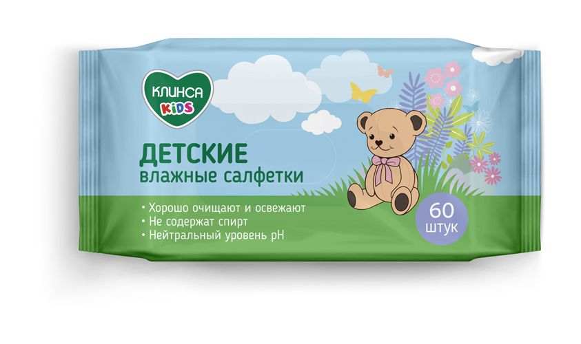 Салфетки Клинса kids влажные № 60