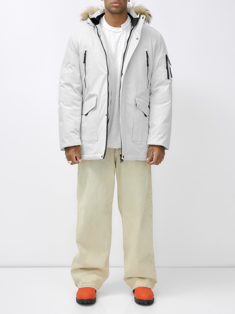 

Парка мужская NoBrand AD602_1 серая 3XL, Серый, AD602_1