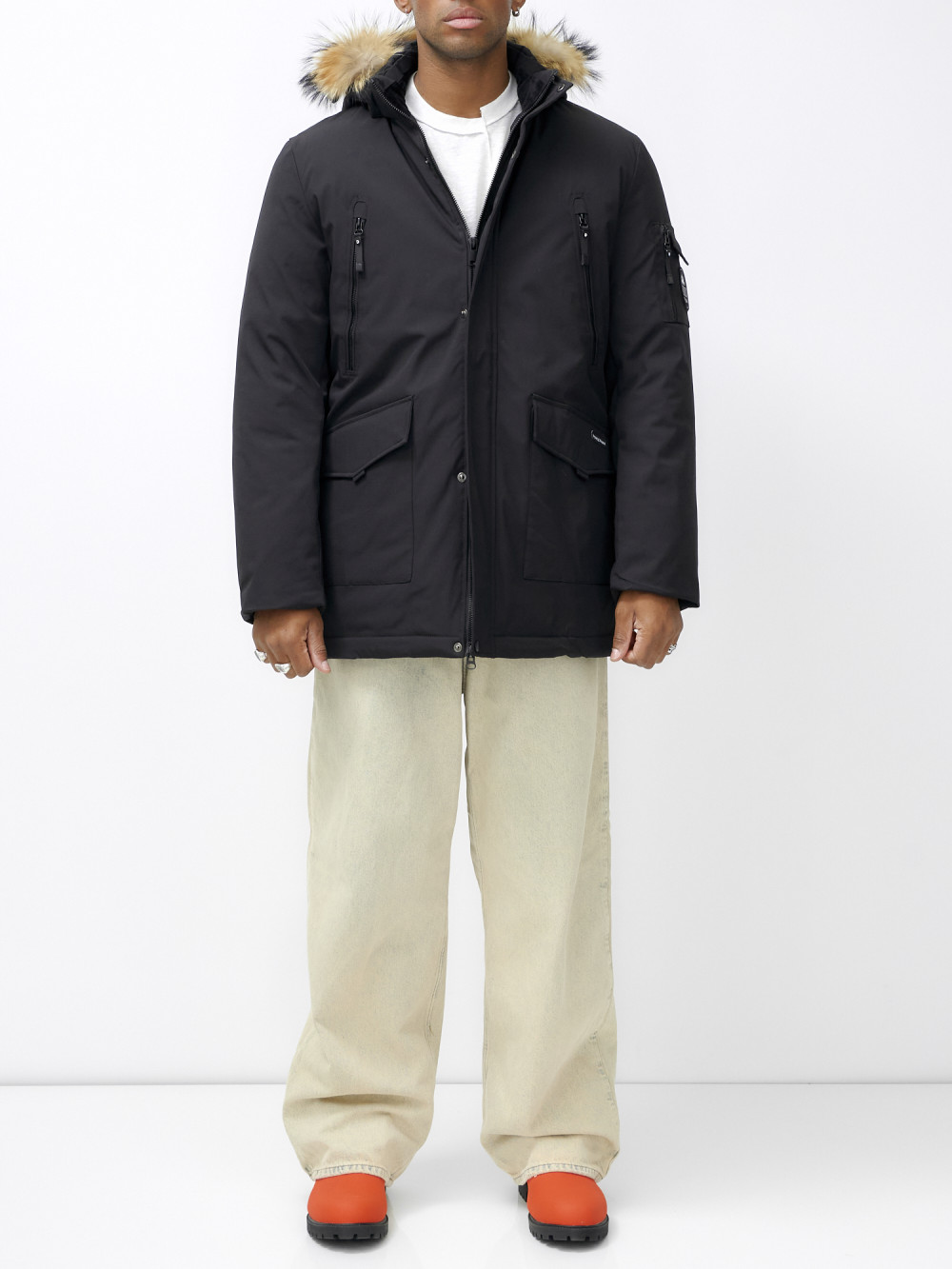 

Парка мужская NoBrand AD602_1 черная 3XL, Черный, AD602_1