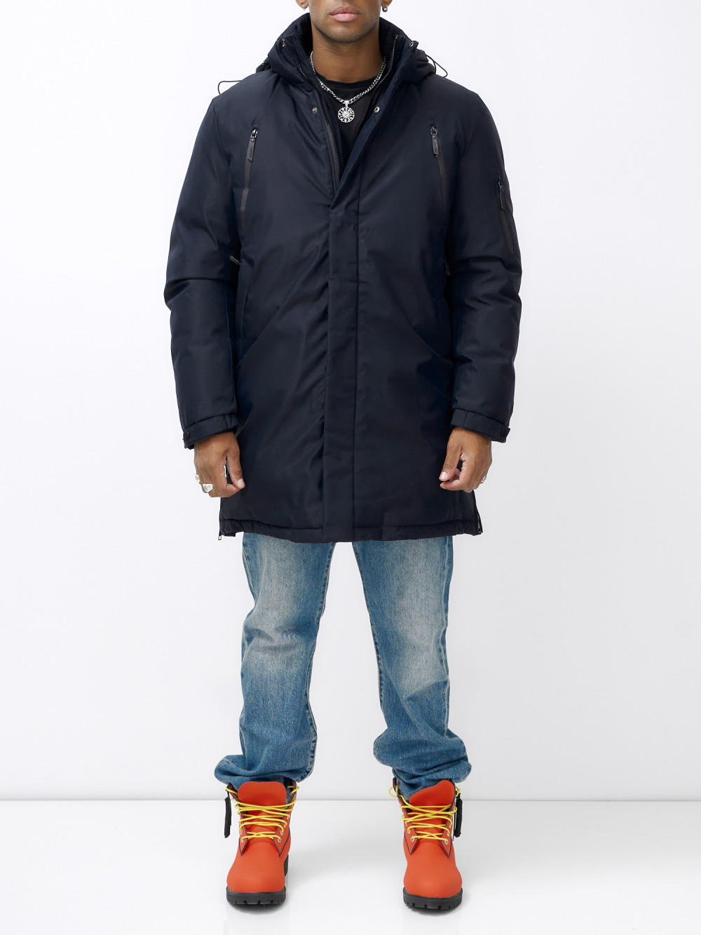 

Парка мужская NoBrand AD8385 синяя 3XL, Синий, AD8385