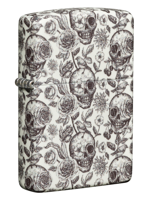 Зажигалка ZIPPO Skeleton с покрытием Glow in the Dark Green, 38x13x57 мм