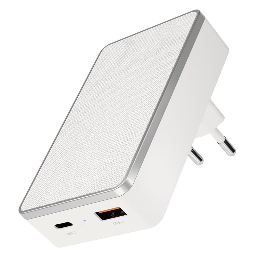 фото Сетевое зарядное устройство vlp dual wall charger (usb, usb type-c), белый