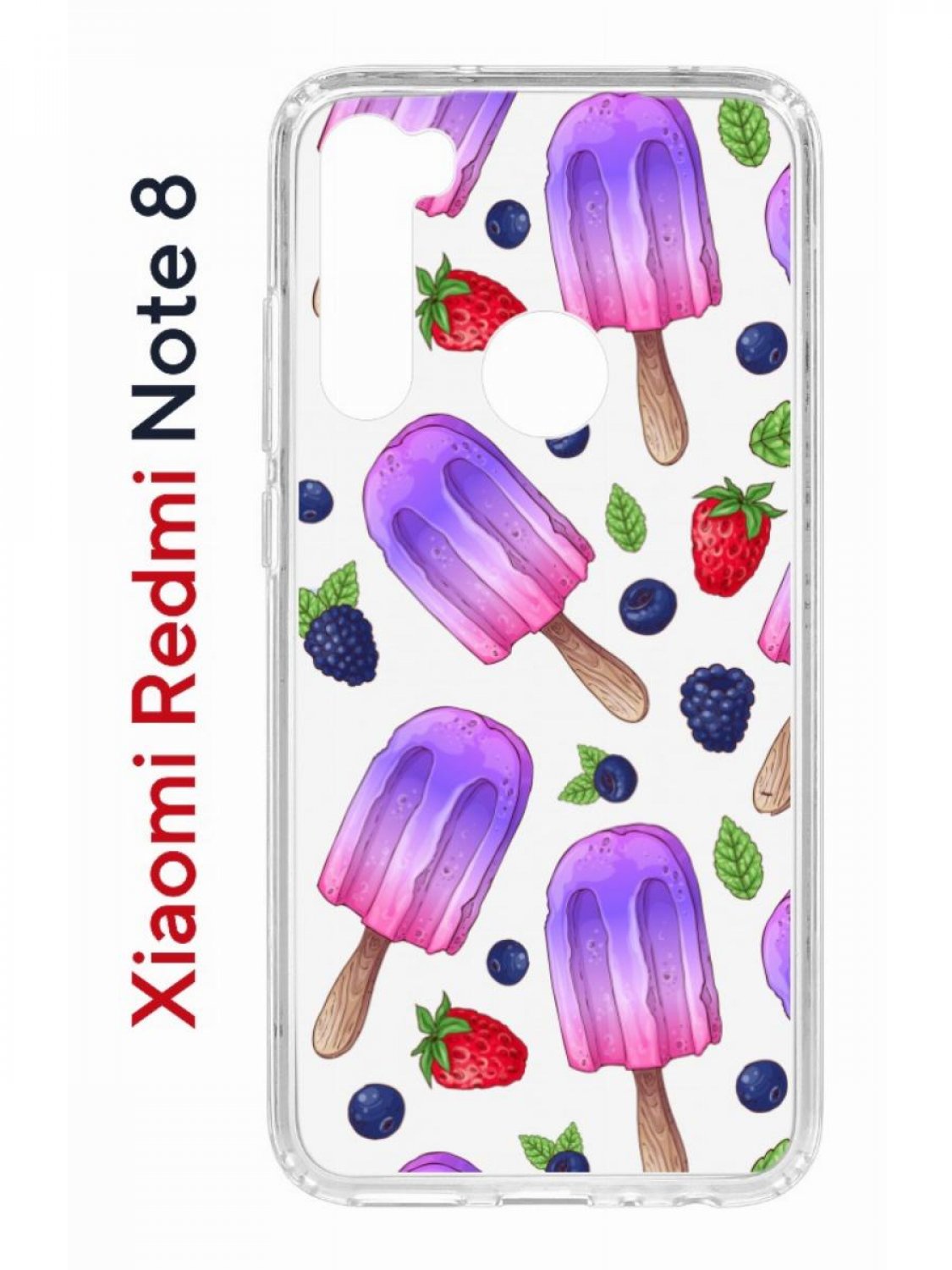 

Чехол на Redmi Note 8 Kruche Print Ice Cream,противоударный бампер,с защитой камеры, Прозрачный;фиолетовый;синий;красный, Ксиоми Редми Нот 8