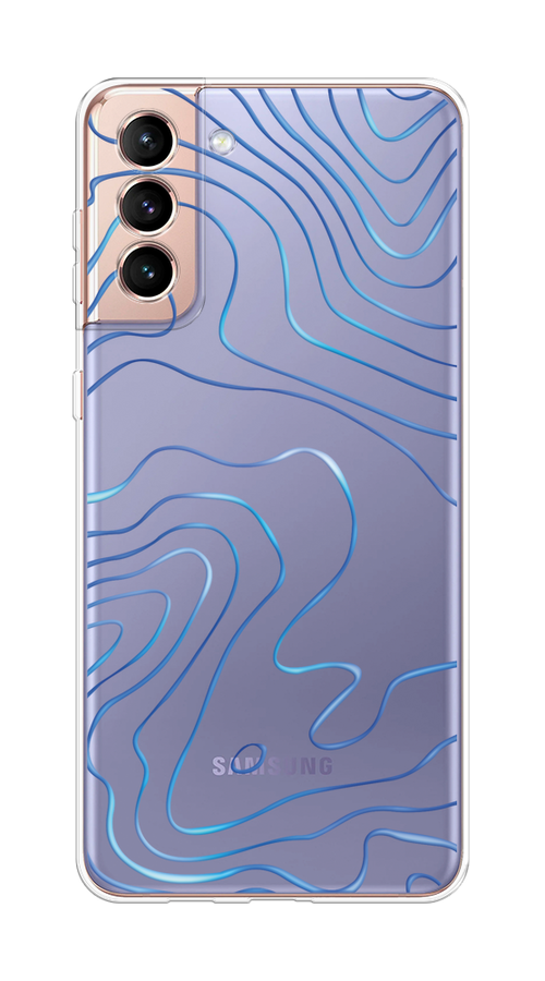 

Чехол на Samsung Galaxy S21 Plus "Blue lines", Прозрачный;синий, 2102150-1