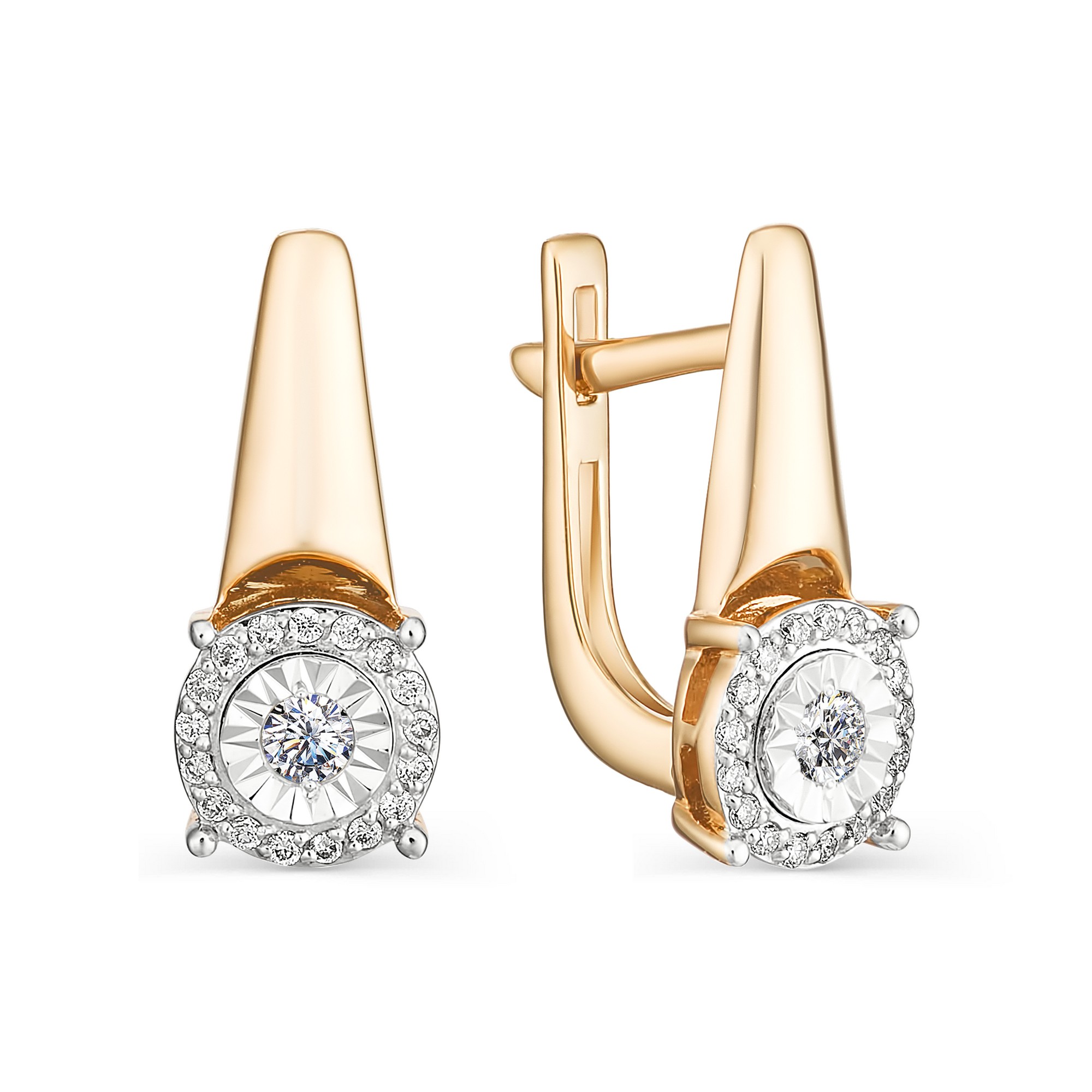 

Серьги из красного золота с бриллиантом АЛЬКОР 23138-100, 23138-100