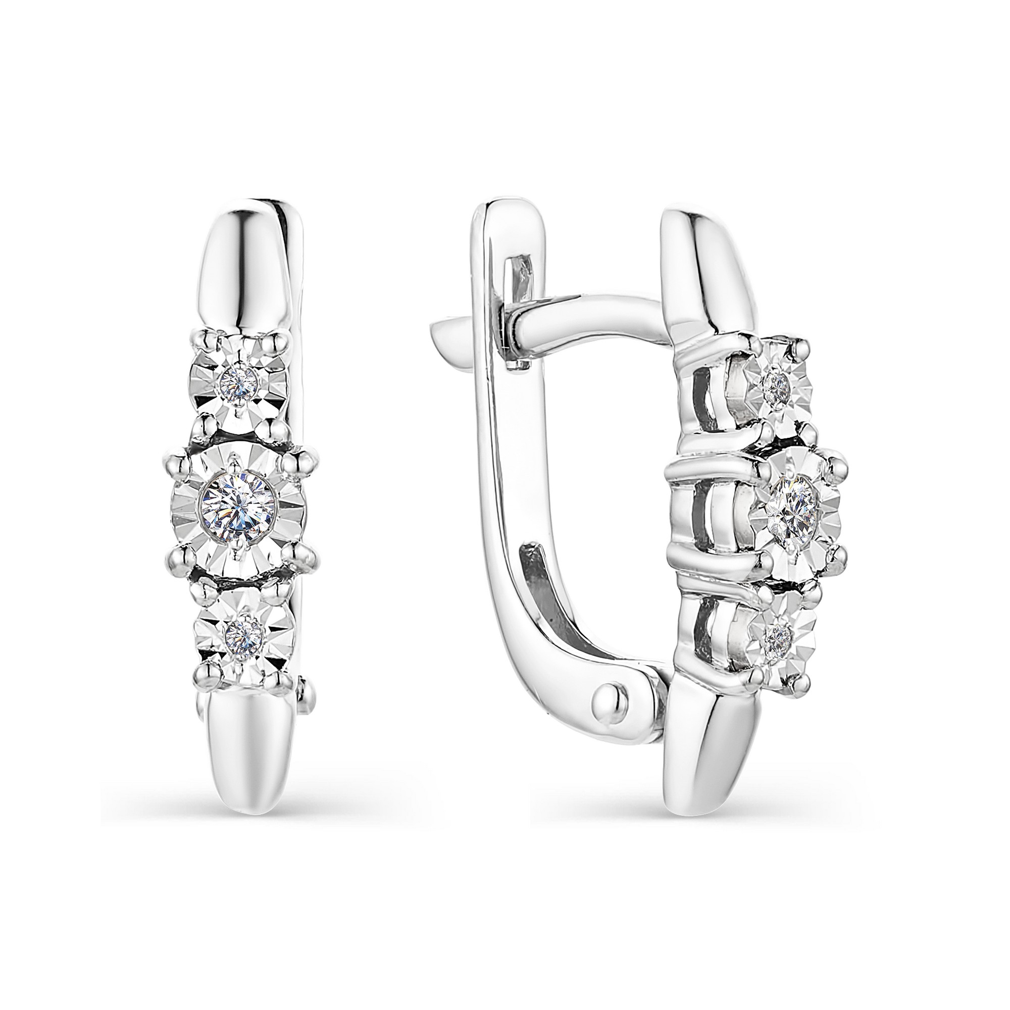 

Серьги из белого золота с бриллиантом АЛЬКОР 23164-200, 23164-200