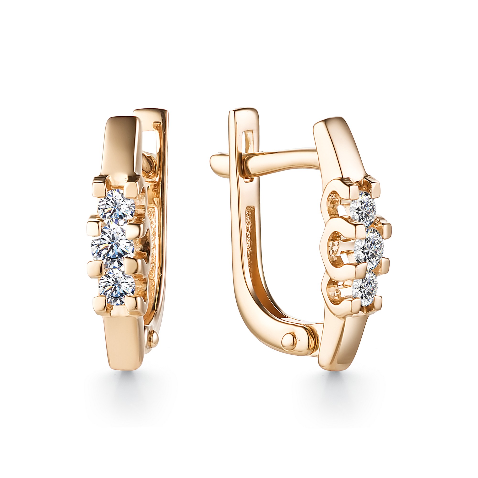 

Серьги из красного золота с бриллиантом АЛЬКОР 23248-100, 23248-100