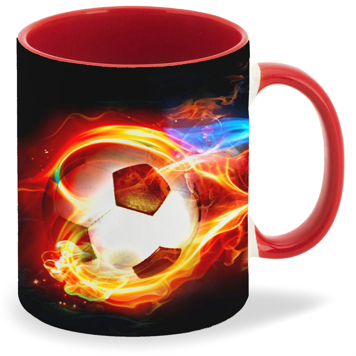 фото Кружка coolpodarok футбол футбольный мяч огненый мяч огненый след