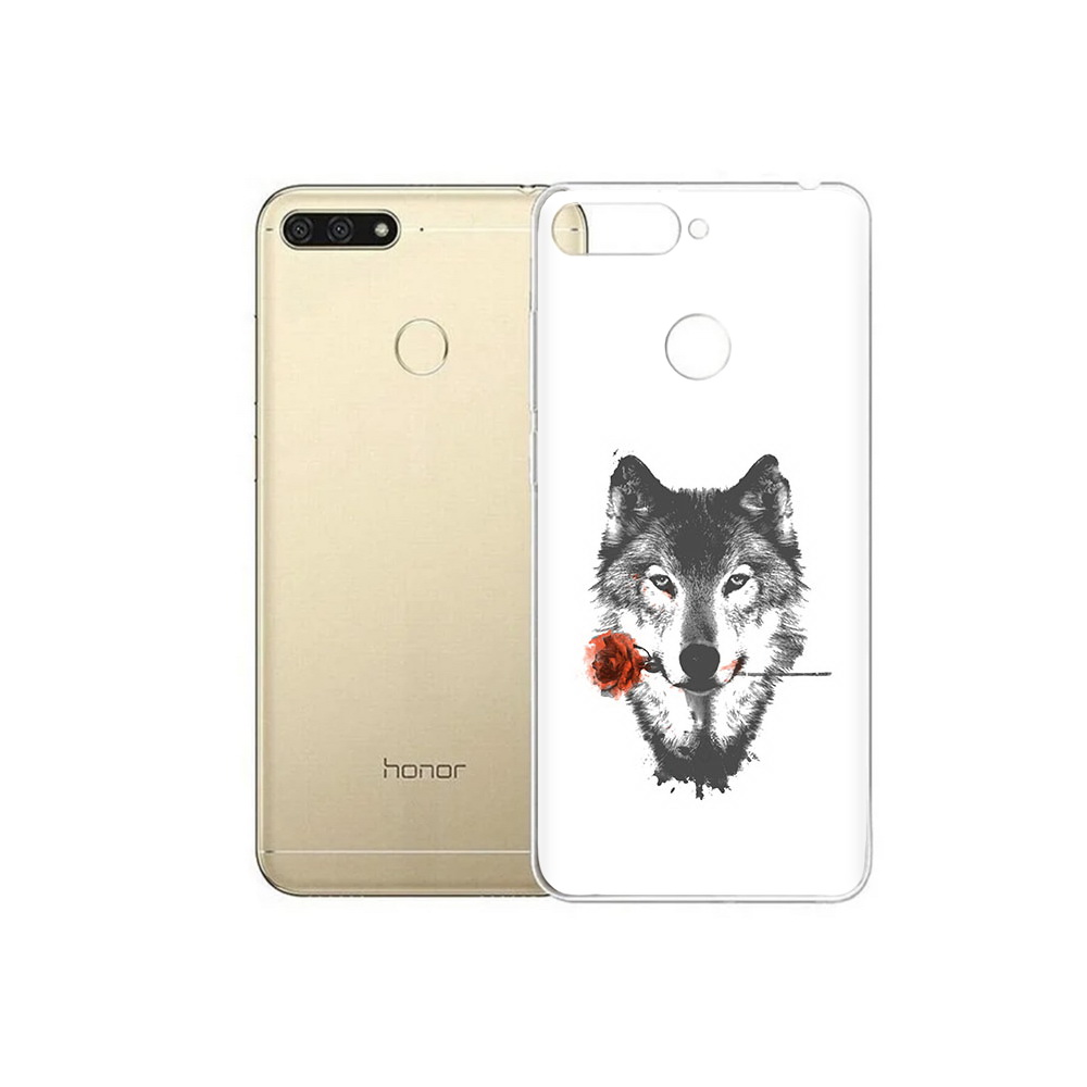

Чехол MyPads Tocco для Huawei 7C волк с розой (PT111175.61.270), Прозрачный, Tocco