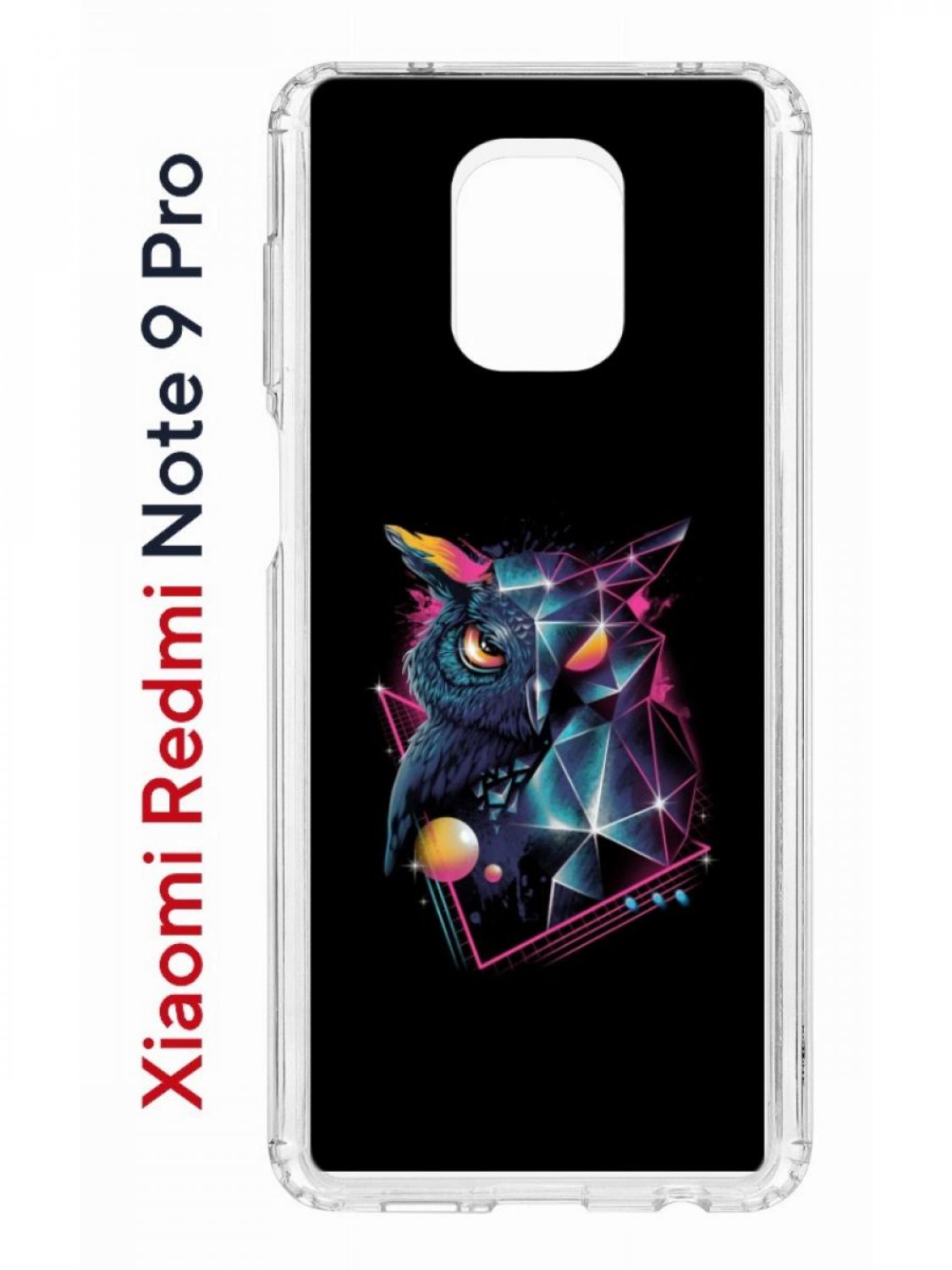 Чехол на Xiaomi Redmi Note 9 Pro/9s/9 Pro Max Kruche Print Retro Owl,противоударный бампер