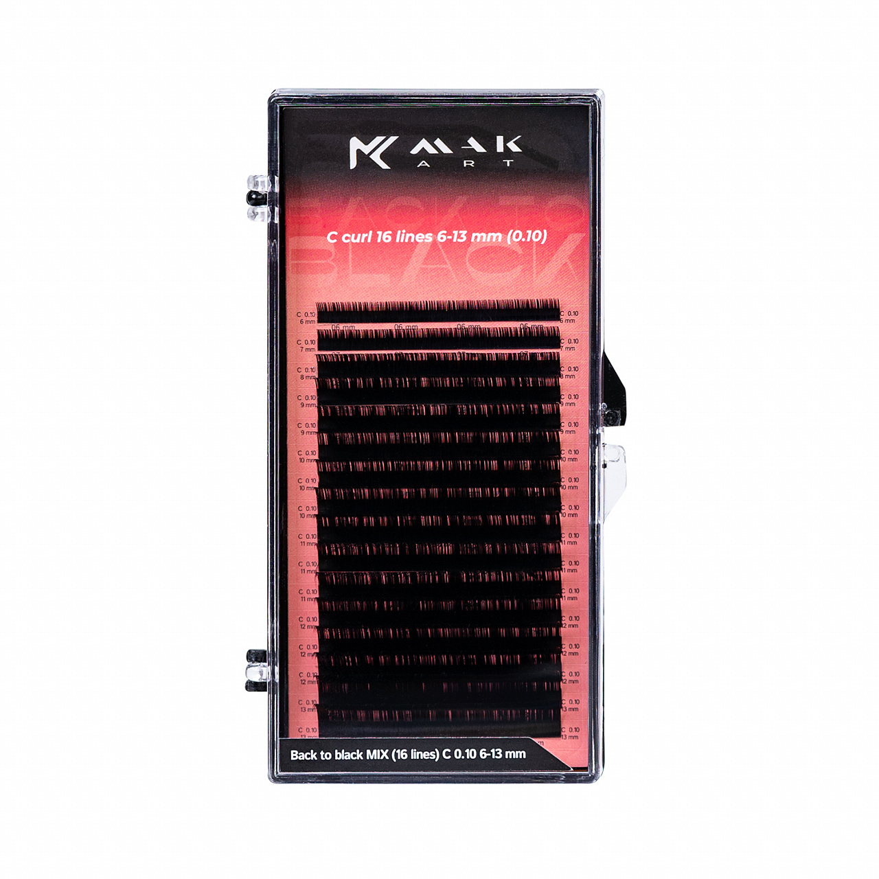 

Ресницы Mak Art Back to Black микс 16 линий L 0.07 4-9мм, Черный