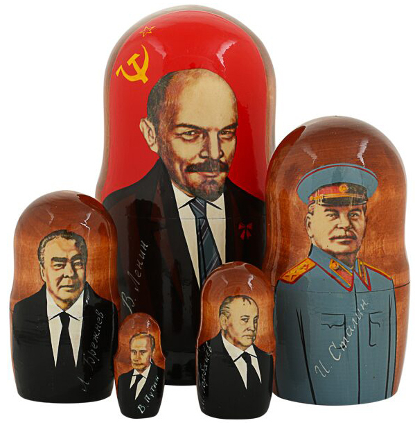 

Матрешка Вожди 11267, 5 мест, 18 см, Разноцветный