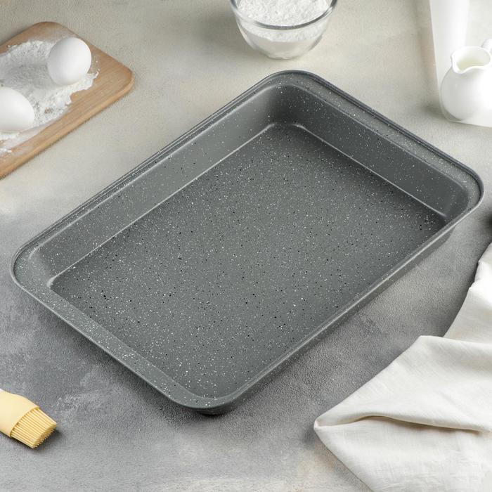 

Противень для выпечки Доляна, 42x28,5x5 см, антипригарное покрытие, цвет серый