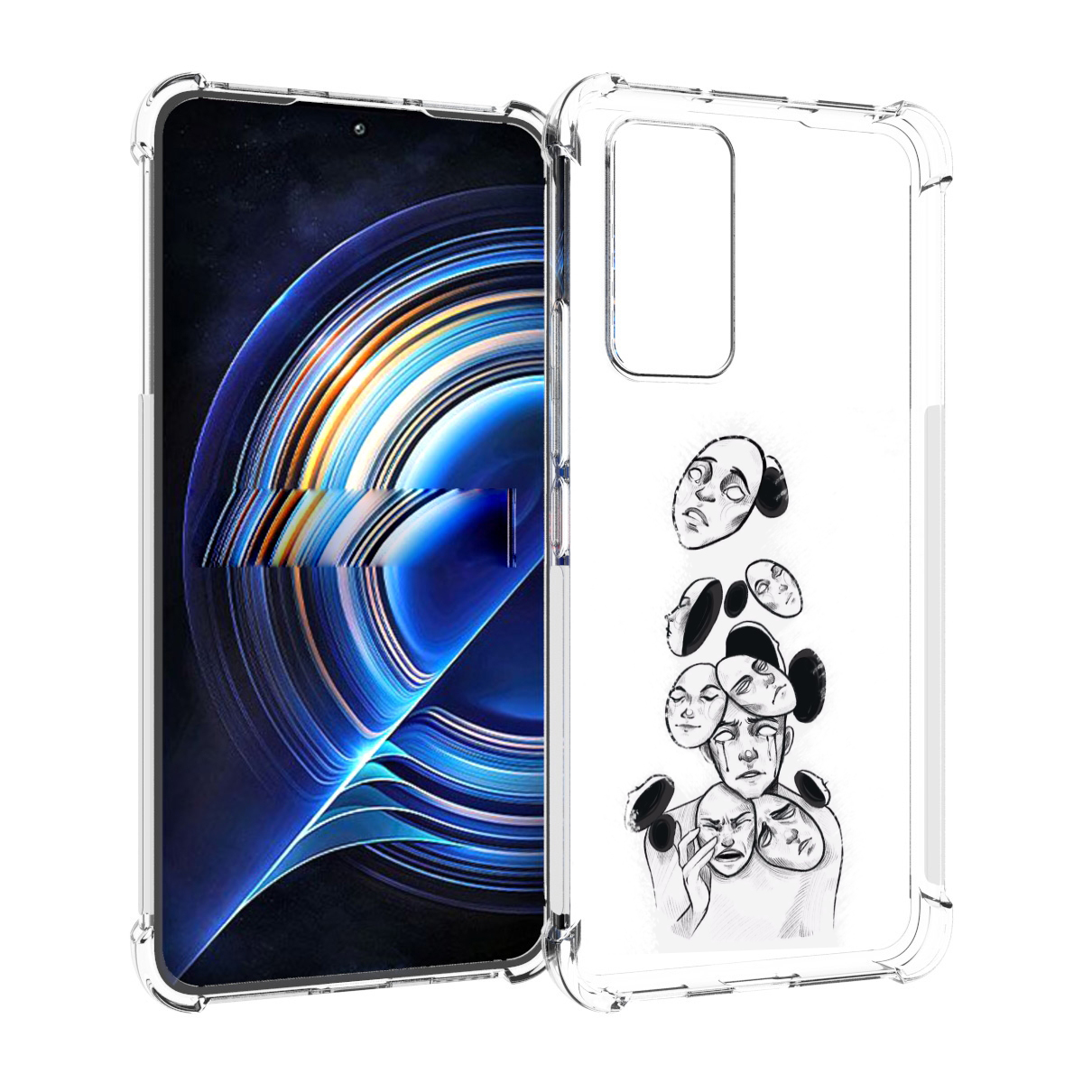 

Чехол MyPads человек с разными масками для Tecno Camon 19 Neo, Прозрачный, Tocco