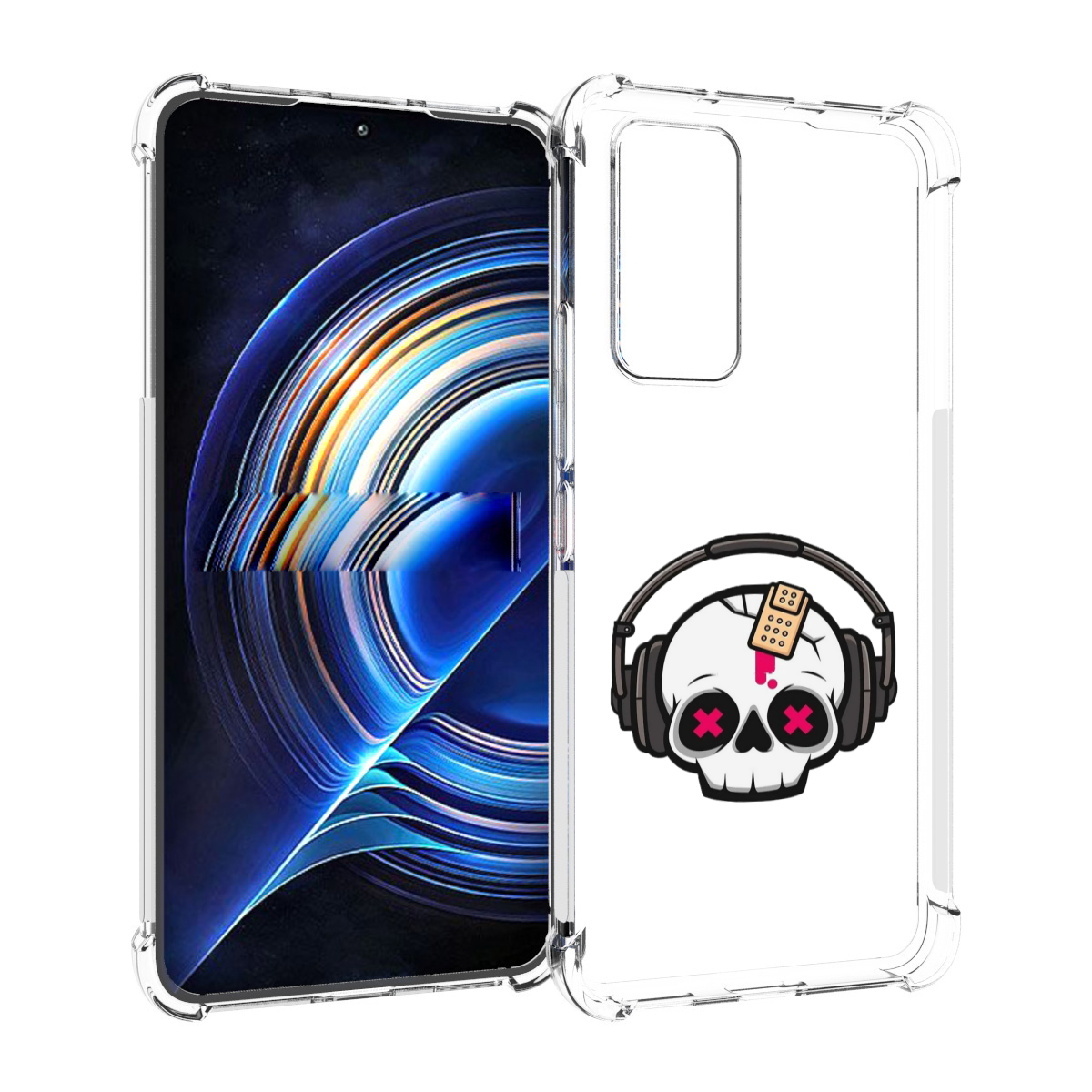 

Чехол MyPads черепок в наушниках для Tecno Camon 19 Neo, Прозрачный, Tocco